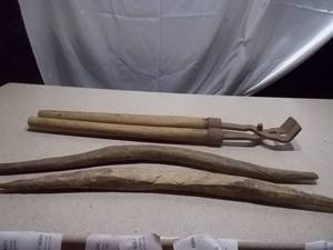 Vintage Blacksmith Farrier Pincers  Nippers & Curved Wooden Handles Lot