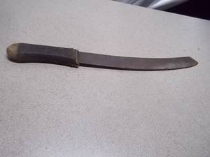 Vintage Wooden Handle Curved Blade Slicing  Butchering Knife