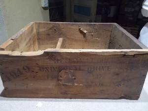 Vintage Wooden Storage Crate  Divided Box