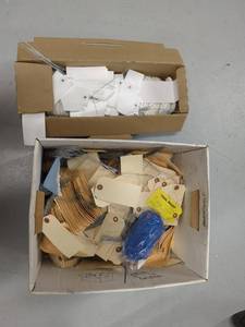 Lot Including Uline S-2022PW White Tyvek & Manila Prewired Shipping Tags