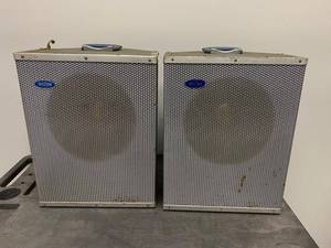 Pair of Vintage Hilton Audio Products Speaker Cabinets Metal Grille Oakland CA