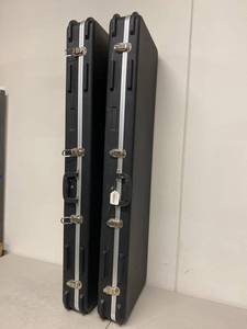 Lot 2 MGBM6 Molded ABS Electric Bass Guitar Hard Case Regular Black Good