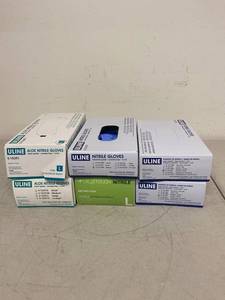 ULINE Medline Nitrile Gloves 6 Boxes Mixed Sizes M L XL Open Box