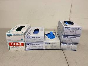 Uline Nitrile Gloves 8-Box Mixed Assorted Sizes Aloe & 4 Mil Open