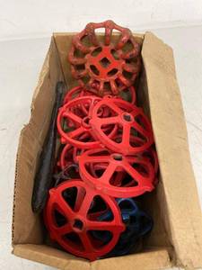 Assorted Cast Iron Valve Handwheels & Wrench Mixed Sizes Industrial