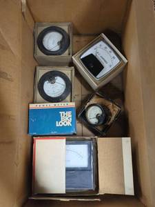 Lot 5 Including GE Vintage Analog Panel Meters Amperes Volts