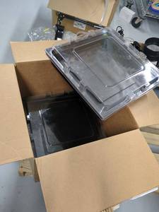 Lot of 3 Clear Plastic ESD Component Handling Trays Covers