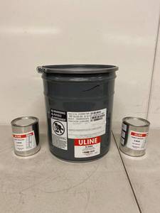 Uline Silica Gel Desiccant Pail & 2 Humidity Indicator Card Cans Sealed