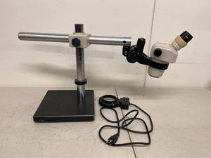 Nikon SMZ-1 Stereo Microscope on Boom Stand Olympus Eyepieces Ring Light