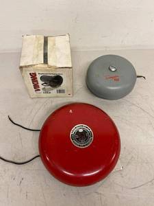 Lot of 3 Industrial Alarm Bells & Paging Horn, Viking Ademco Simplex