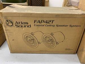 Atlas Sound FAP42T Coaxial Ceiling Speaker System Pair Qty 2 Open Box