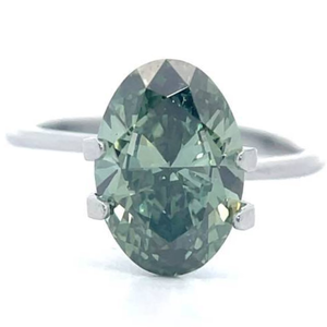3.00 Carat Oval Brilliant Fancy Vivid Green Lab-Grown Diamond w IGI Report $200 Setting Gift Certificate Retail $4,500 VIDEO