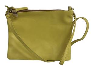 DB - Clare V Double Sac Bretelle Leather Crossbody Bag in Yellow