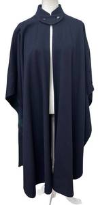 KH - Burberrys Navy Wool Cloak with Two-Button Neck Strap