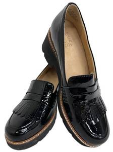 Naturalizer Womens Black Patent Leather Kiltie Tassel Platform Loafers