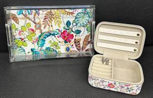 Nicolette Mayer Floral Tray & Cupcakes & Cashmere Travel Jewelry Case