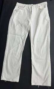 AGOLDE Riley White Denim Jeans - 98% Cotton, 2% Elastane - Made in Turkey