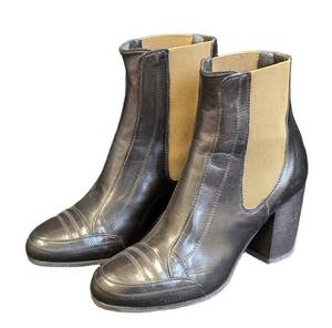 Dries Van Noten Black Leather Ankle Boots Size 7.5