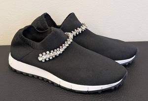 Jimmy Choo Verona Crystal Strap Sneakers Size 37