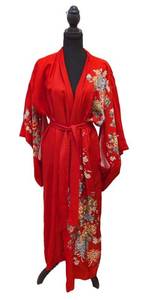 Vintage Silk Kimono Floral Robe