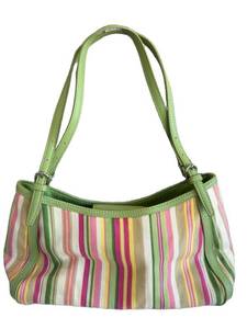 Fossil 75082 Striped Twill Canvas Hobo Bag