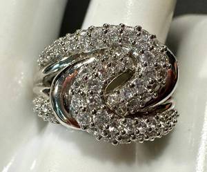 Sterling Silver Cubic Zirconia Ring Size 10