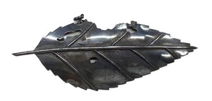 Silver Leaf Brooch Artisan Crafted