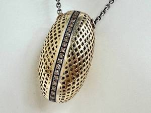 Sterling & 18K Mesh Pendant Necklace