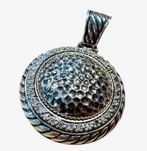Vintage Sterling Silver Hammered Pendant NK 925
