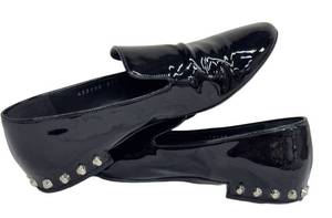 Balenciaga Patent Leather Studded Accent Loafers Size 37.5