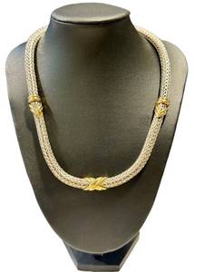 Cable Design Necklace 16in Unmarked