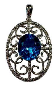 Sterling Silver Aquamarine Pendant