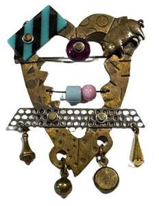 Vintage Thomas Mann Techno Romantic Memphis Brooch