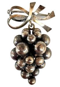 Vintage John L Denmark 830 Sterling Silver Grape Brooch