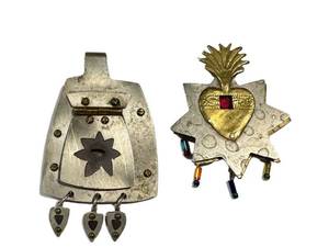 Artisan Crafted Metal Pendant Pair (Lot of 2)