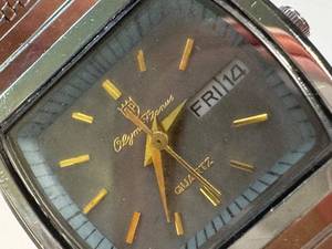 Vintage Quartz Day-Date Wristwatch Stainless Steel
