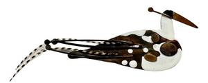 Gabrielle Gould Albino Peacock Pin - Sterling & 14K