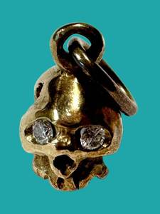 14K Gold Skull Diamond Pendant