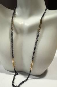 Two Tone Necklace with 18K Gold