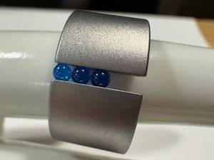 Sterling Ring - Niessing EXPO 2000 Blue Spinner Balls Size 6.75