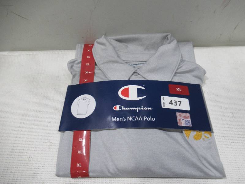NEW Champion Mens NCAA Short Sleeve Gray Polo - Iowa Hawkeyes - XL
