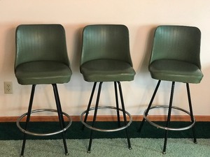 3 - Swivel Bar Stools with Vinyl Cushioned Seats - Smoke Free