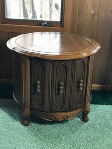 Mersman Round Wood Side Table with Storage - Smoke free