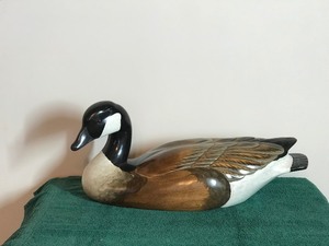 Large Hand Carved Canadian Goose Wooden Decoy - Signed and Dated