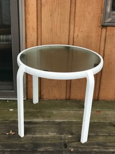 Small Glass Top Patio Side Table
