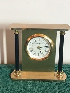 Howard Miller casey petite brass desk clock with alarm