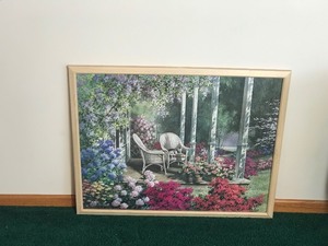Wall Hanging Picture of Cat Lounging On Patio Chair