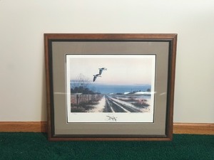 Framed, Signed and Numbered Print By Jerry Raedeke - Wake Up Call - 673999