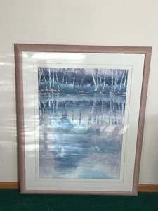 Large Wall Hanging Picture - Mirage of Trees  Reflecting off of Pond