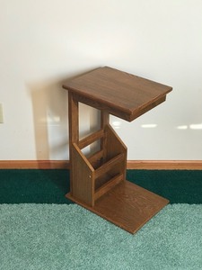 Solid Wood Side Table with Magazine Rack